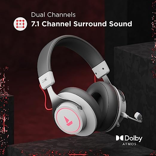 boAt Immortal IM1000D Dual Channel Gaming Wired Over Ear Headphones with mic, 7.1 Channel Surround Audio, Dolby Atmos, 50mm Drivers & RGB Breathing LEDs(White Sabre) boAt Immortal IM1000D Dual Channel Gaming Wired Over Ear Headphones with mic, 7.1 Channel Surround Audio, Dolby Atmos, 50mm Drivers & RGB Breathing LEDs(White Sabre)